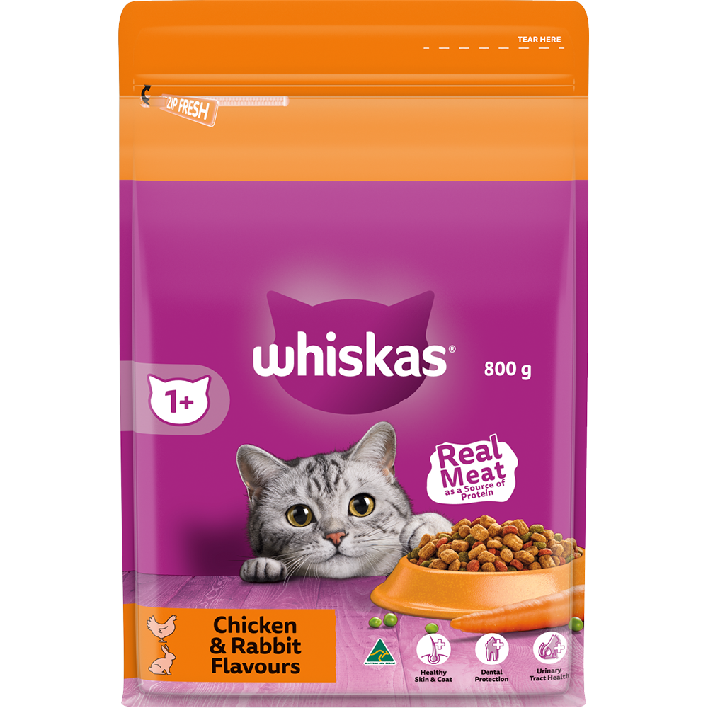 Adult Dry Cat Food with Chicken Rabbit WHISKAS AU